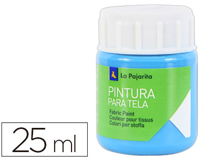 Pintura para tela La Pajarita azul cyan 25ml.